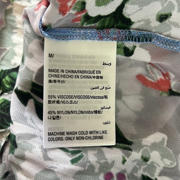 INC International Concepts Floral Print Sheer Long Sleeves Blouse Size M - Picture 10 of 13